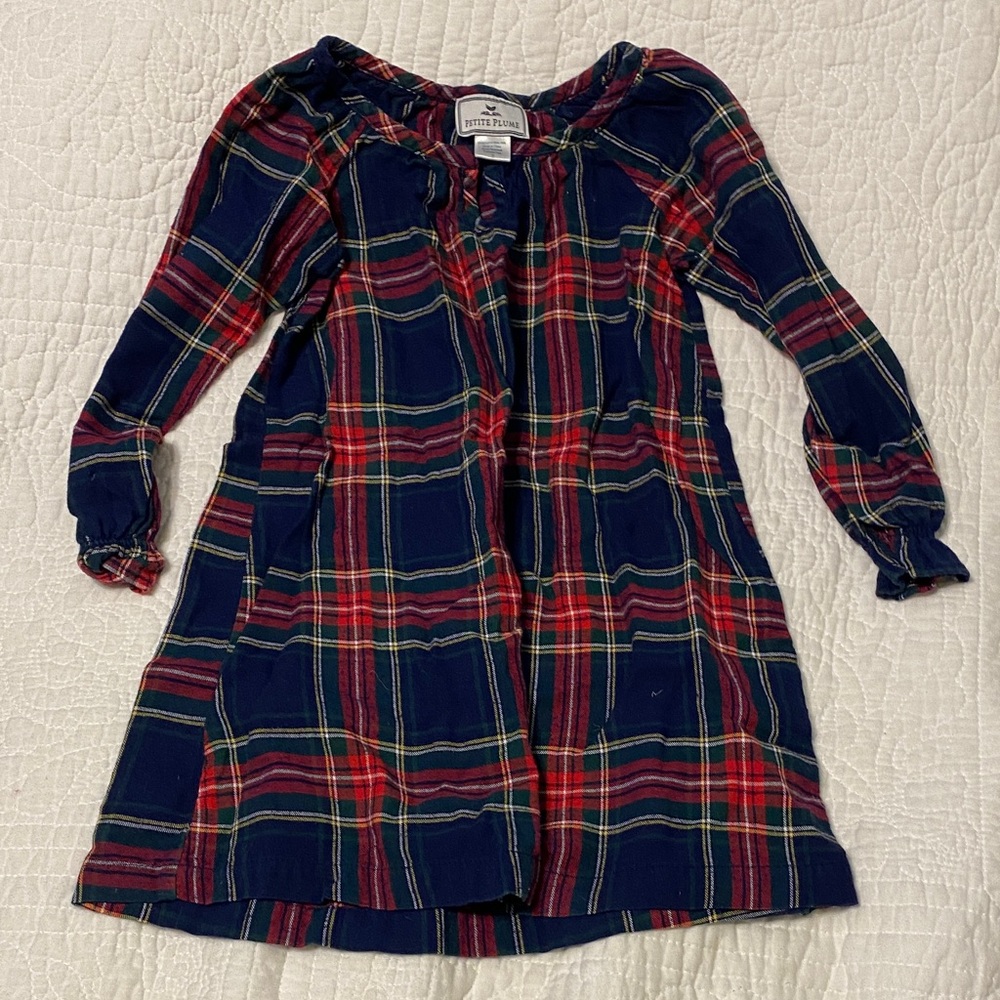 Charming Kids Plaid Dress in Blue and Red